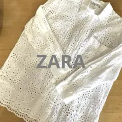 ZARA カットワーク　刺繍　シャツ