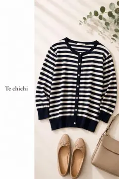 Te chichi ボーダーカーディガン ネイビー ホワイト 羽織り テチチのサムネイル