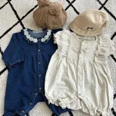 処分価格✨50-70ロンパース&お帽子4点セットです。