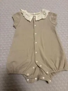 ベージュ レース付き襟ロンパース 95cm以下