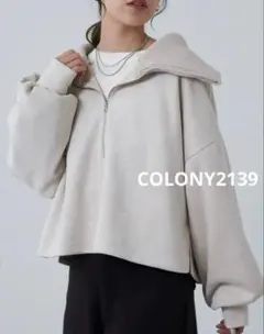 最終価格 COLONY2139 コロニー スエードポンチハーフZIPプルオーバー