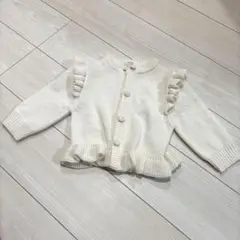 Cottoli フリル付きカーディガン 80cm