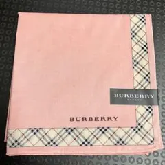 ゲリラセール【新品】BURBERRY ピンク ハンカチ スカーフ　チェック柄