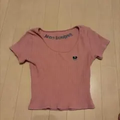 GYDA ジェイダ　リブニット　半袖ニット　Tシャツ　ミッキーマウス　ピンクのサムネイル