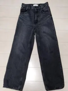 AZUL ダークグレー ストレートデニム