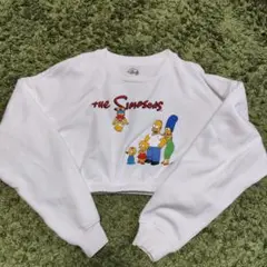 処分価格　The Simpsons キャラクター プリント ショート丈トレーナー