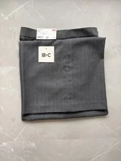 ユニクロ UNIQLO C ユニクロシー タックワイドパンツ ストライプ グレー
