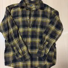UNIQLO 長袖ネルシャツ Mサイズ ブラック・イエロー