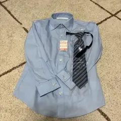 長袖シャツ 120cm ライトブルー ネクタイ付き