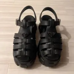 プラダ モノリス サンダル 三角ロゴ 厚底 38