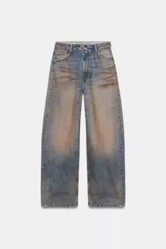 ZARA アクネ風 ワイドレッグデニムパンツ EUR 32 5号 新品未使用