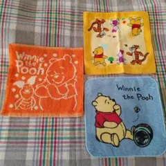 ディズニー　くまのプーさん　タオルハンカチ　３枚 新品　幼稚園　まとめ売り
