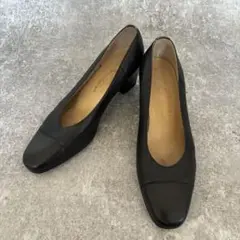 銀座ヨシノヤ　パンプス　外反母趾対応　レザー　ブラック　黒　24cm