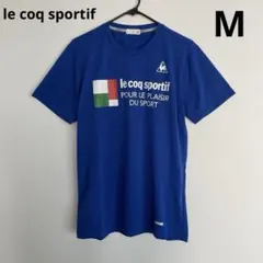 ルコックスポルティフ 半袖Tシャツ 吸汗速乾 M 青 プリント スポーツのサムネイル