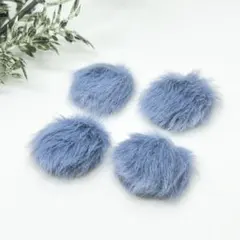 【4pcs】 ビッグファーカボションC✧パーツ 資材 ハンドメイド