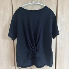 黒 半袖Tシャツ 後ろ結びデザインのサムネイル