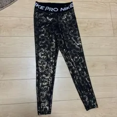 Nike Pro Dri-FIT S タイツ 黒金花柄