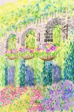 水彩画 原画 新緑と小川と小鳥 値段は※900円です - メルカリ