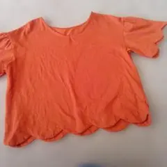 Wcloset スカラップヘム 半袖Tシャツ オレンジのサムネイル