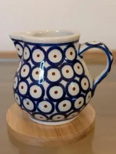 新品•希少品】ポーリッシュポタリー じょうろ 水玉 ドット 花瓶 花器
