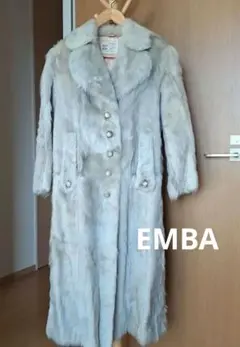 美品 EMBA エンバ シェアード ミンク スタンドカラー M シルバー 美品 EMBA エンバ シェアード ミンク スタンドカラー M シルバー