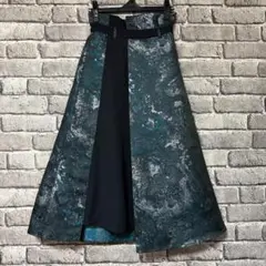 【美品】HARE　ラメアートジャガードキリカエスカート　グリーンのサムネイル