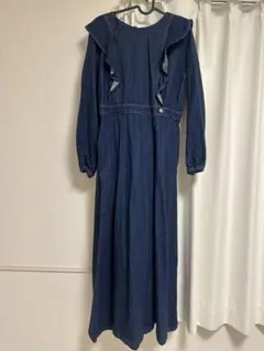 ZARA フリル　マキシワンピース　ロングワンピース