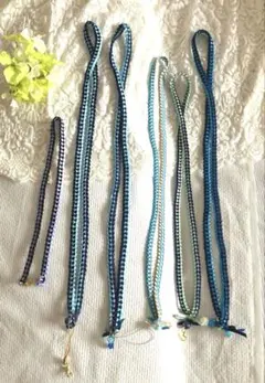 値下げ★6本セット★未使用 青リボンレイ ストラップ ブルー ネイビー かわいい