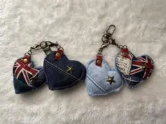 リメイクデニム☆ハートキーホルダー