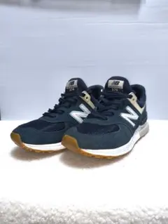 New Balance 574 スニーカー ネイビー 23cm ガムソール