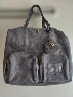 トフ＆ロードストーン　グレー レザーバッグ ポケット付き