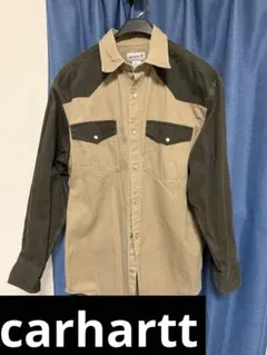 古着 カーハート Carhartt 長袖 ウエスタンシャツ メンズL