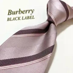 【美品】バーバリー ブラックレーベル ネクタイ ストライプ柄 剣先ホースロゴ