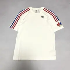 adidas オリジナルス 3ストライプ Tシャツ 白 レインボー トレフォイル