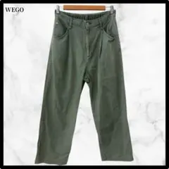 ウィゴー　WEGO デニムイージーストレートパンツ　S カーキ　カジュアル