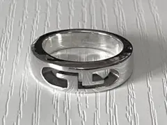 【15号】GUCCI グッチ　ブランデッドダブルG リング　シルバー925