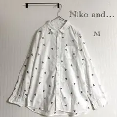✧̣̥̇Niko and… ニコアンドシャツ 刺繍ブラウス ホワイト 総柄