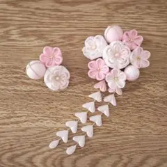 169. つまみ細工髪飾り　ピンク 桜 ＊ヘアクリップ2ヶ