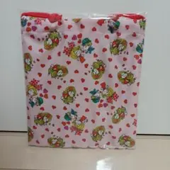 【即購入◎お値下げ✕】　水森亜土　亜土ちゃん　巾着　好き　ハート　ピンク　総柄