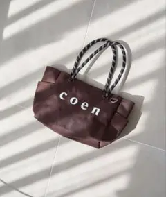 coen トートバッグ　ロゴ ポリキャンバストートバッグMサイズ