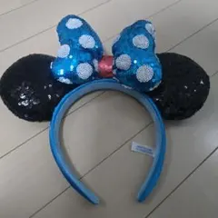 ディズニー カチューシャ ミニー 水色 スパンコール