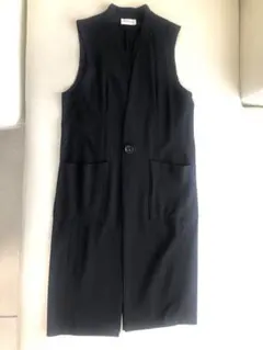 PLST ロング ジレ 黒のサムネイル