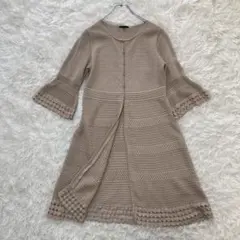 TOBECHIC✨ロングカーディガン　羽織り　刺繍　フリル袖　レース　ガウン美品