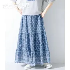 アーバンリサーチサニーレーベル　MIXプリントオリエンタルコットンスカートのサムネイル