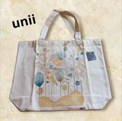 新品✨️unii ウニィ綿トートバッグ　大きめ タグ付き大容量
