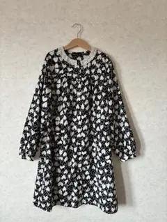 【アニエスベー】ワンピース　ハート柄　レース襟　12ans