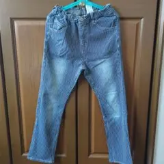 ブリーズ　BREEZE　140cm　ストライプ　デニムパンツ　ズボン　ジーパン