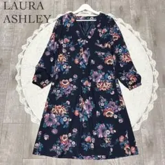 LAURA ASHLEY フラワープリント ワンピース 大きいサイズ 花柄 L