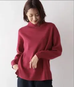 GLOBAL WORK メルティスタンドスリットプルオーバー　チェリーレッド　L