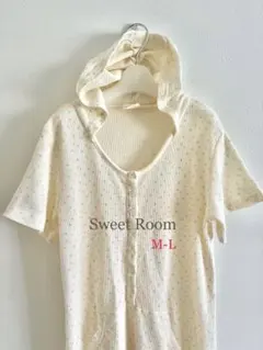 【Sweet Room】ワッフル素材 フード付き 半袖 ルームウェア M-Lのサムネイル